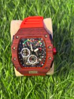 Rich🔥rd Mi🔥lie Red Silicon Strap Belt Watch