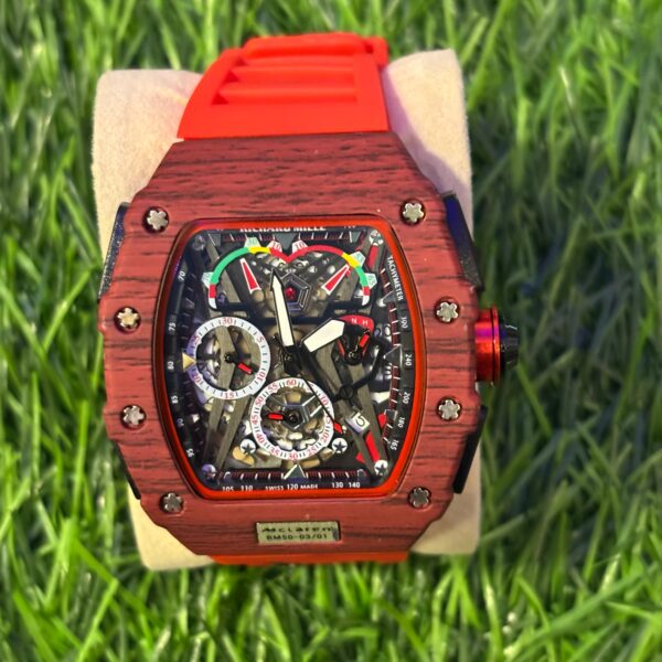 Rich🔥rd Mi🔥lie Red Silicon Strap Belt Watch
