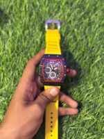 Rich🔥rd Mi🔥lie Yellow Silicon Strap Belt Watch - Image 2