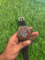 Rich🔥rd Mi🔥lien Patterned Green & Black Silicon Strap Belt Watch - Image 2