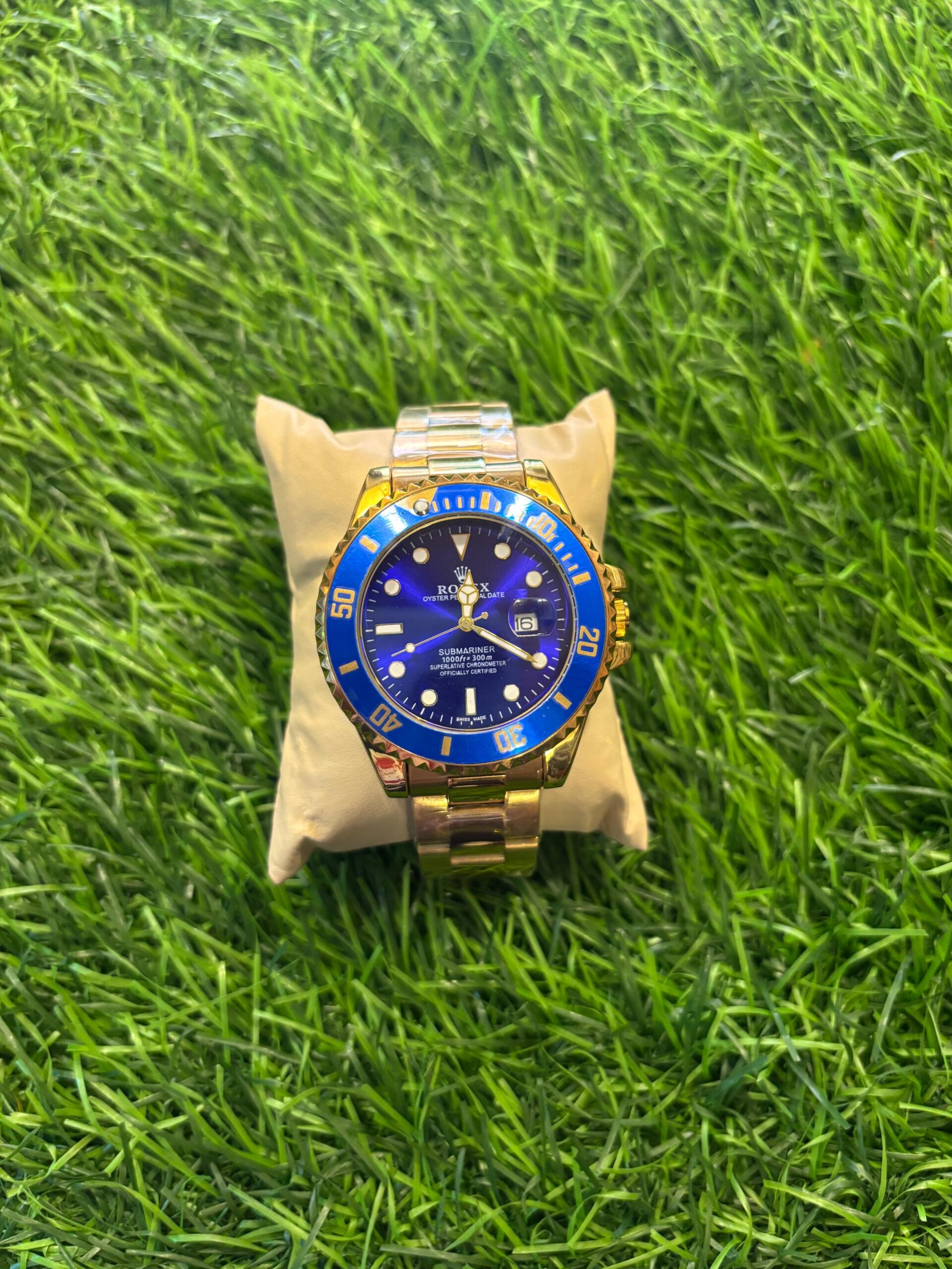 WhatsApp Image 2025-09-17 at 12.24.57 AM R🔥lex Submariner Blue & Gold Automatic Watch - Image 1