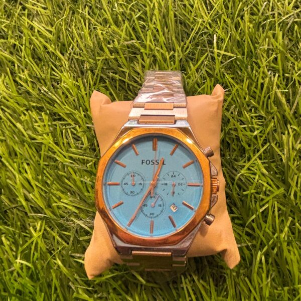 F🔥ssil dual-tone Gold & Ice Blue watch