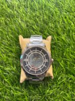 Arm🔥ni Exch🔥nge Silver & Black automatic watch