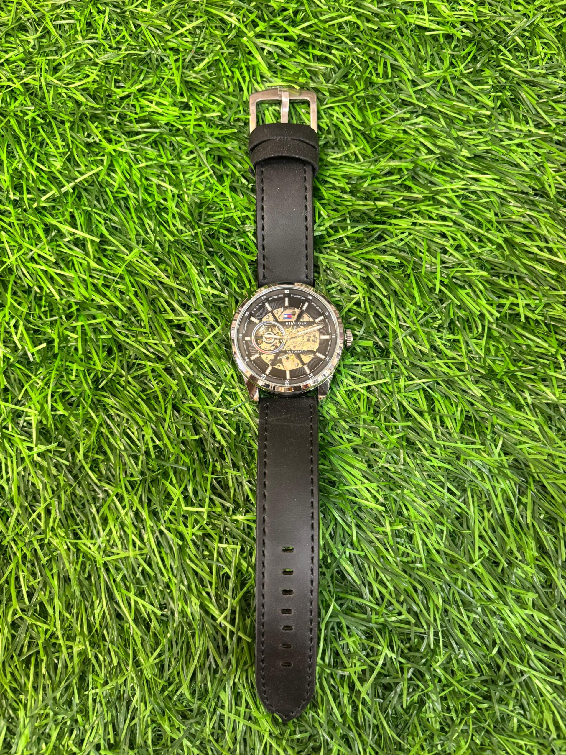 WhatsApp Image 2025-09-24 at 1.35.39 PM T🔥mmy Hil🔥iger Automatic black leather belt watch - Image 1