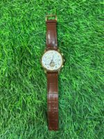 C🔥rtier automatic brown leather belt watch