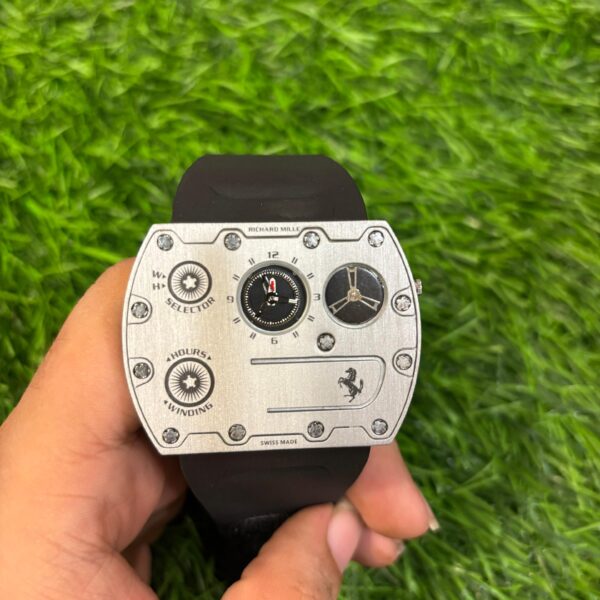 Rich🔥rd Mi🔥lie Ferrari edition watch Silver
