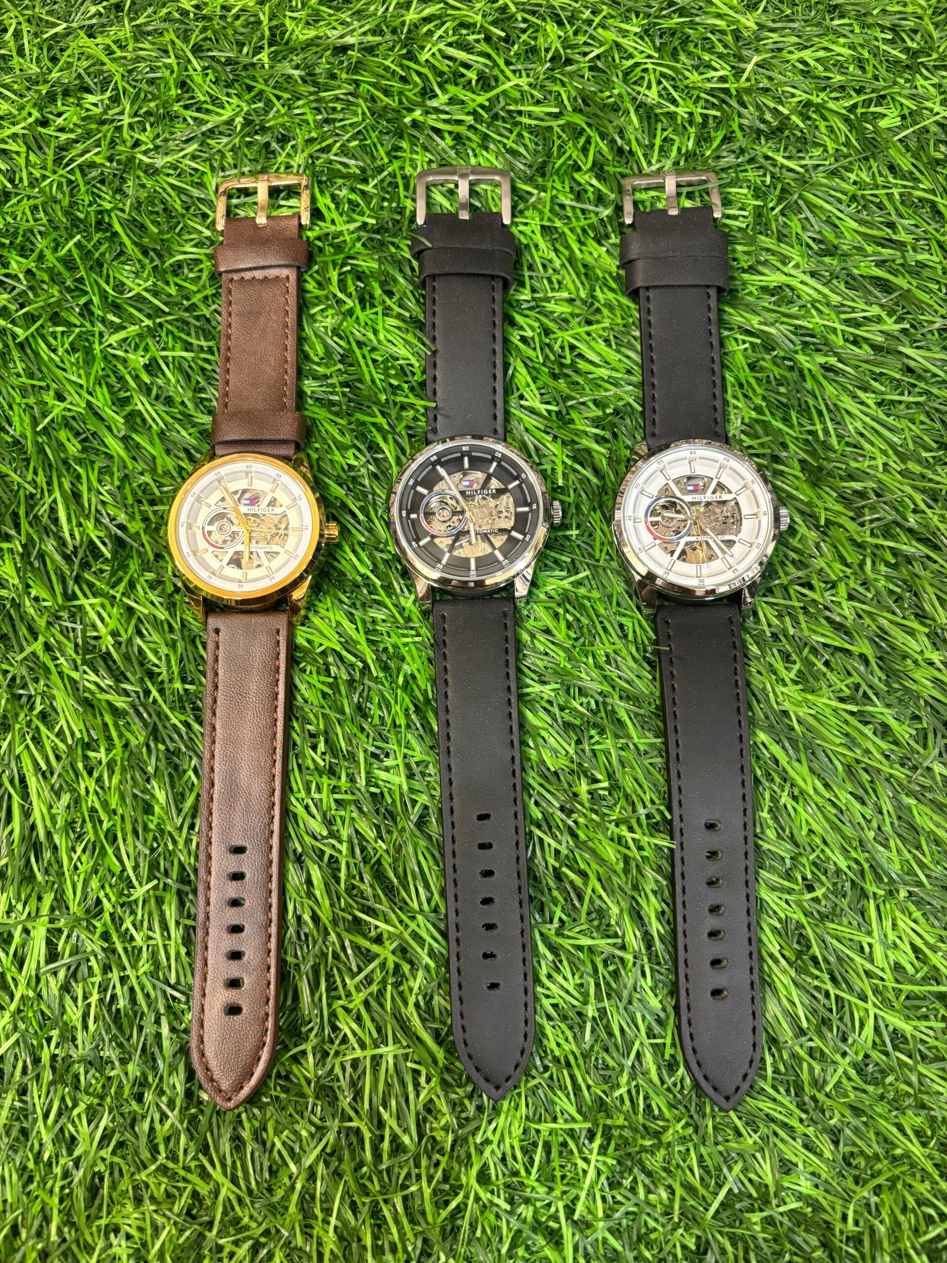 WhatsApp Image 2025-09-25 at 1.24.41 AM T🔥mmy Hil🔥iger Leather belt watch (Gold & Brown/Black/Silver & Black 3 Colour Available) - Image 1