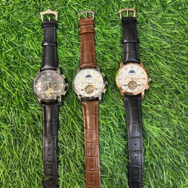 P🔥tek Ph🔥lippe  Automatic Leather belt watch (Black/Brown/ Black & Rose Gold Colour Available)