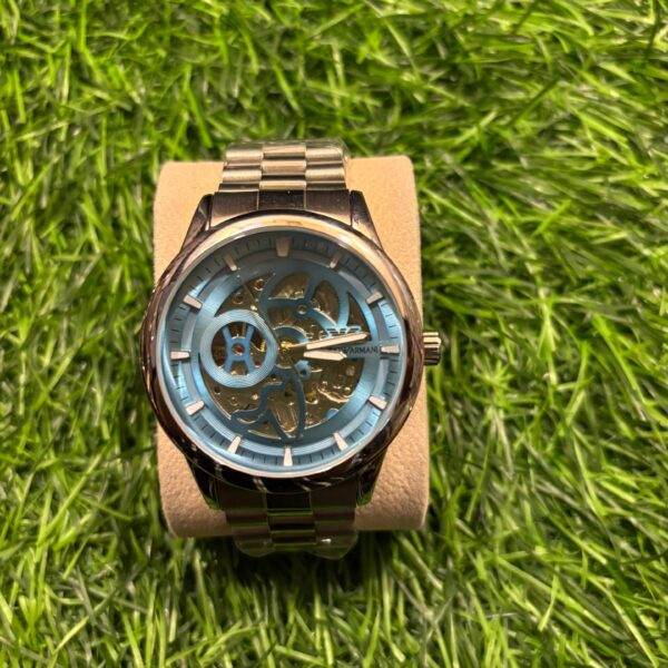 Emp🔥rio Arm🔥ni Silver & Blue automatic chain watch