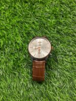 T🔥ss🔥t Silver Dial & Brown Strap leather belt Watch - Image 2