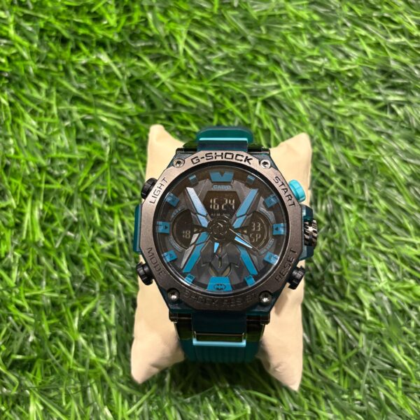C🔥si🔥 Edifice Teal Silicone Strap sports watch