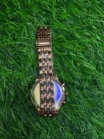 F🔥ssil dual tone chain watch with a green dial for women - Image 3