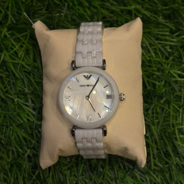 Emp🔥rio Arm🔥ni Ceramic White Chain Watch