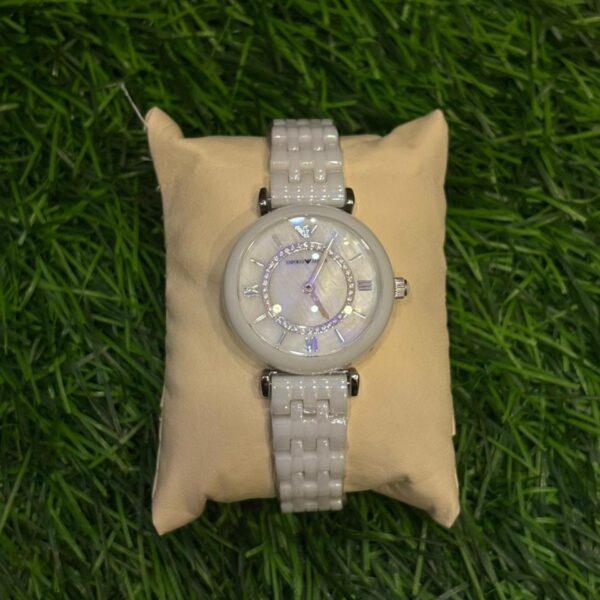 Emp🔥rio Arm🔥ni Ceramic White Chain Watch