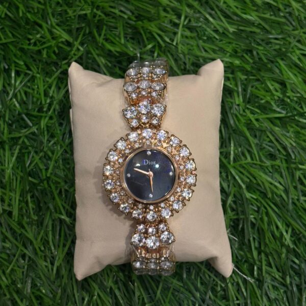 D🔥or luxurious  black dial stone watch for women