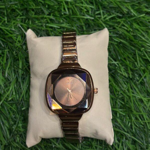 C🔥lvin Kl🔥in Chic Full Copper Tone watch for Women's