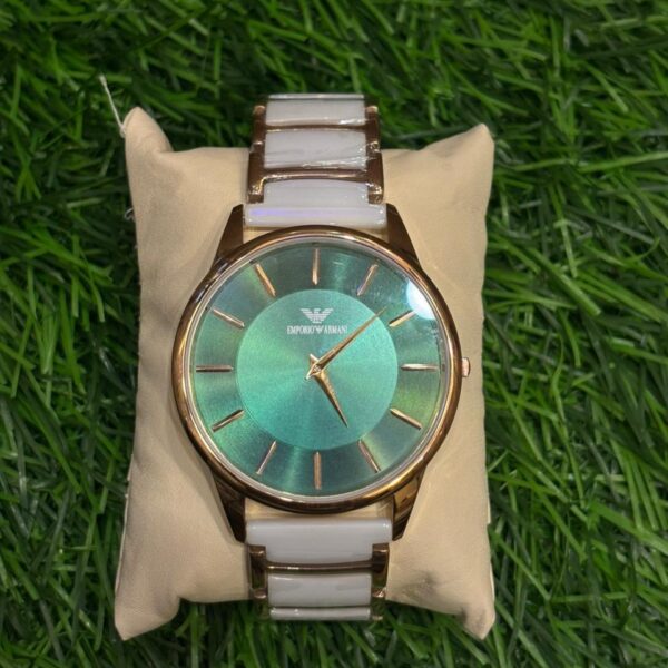 Emp🔥rio Arm🔥ni Ceramic dual tone Chain Watch