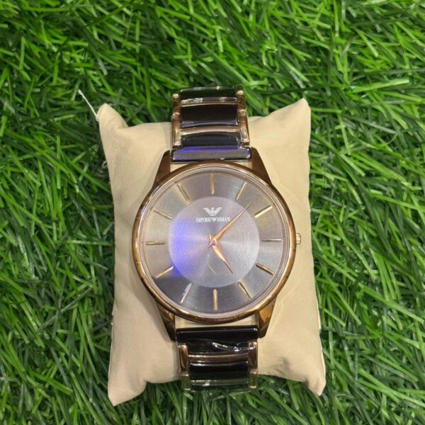 Emp🔥rio Arm🔥ni Ceramic black dial Chain Watch For Women's