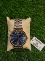 Emp🔥rio Arm🔥ni Blue dial & Dual tone chain Watch For Women's