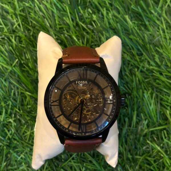 F🔥ssil brown belt automatic watch for men
