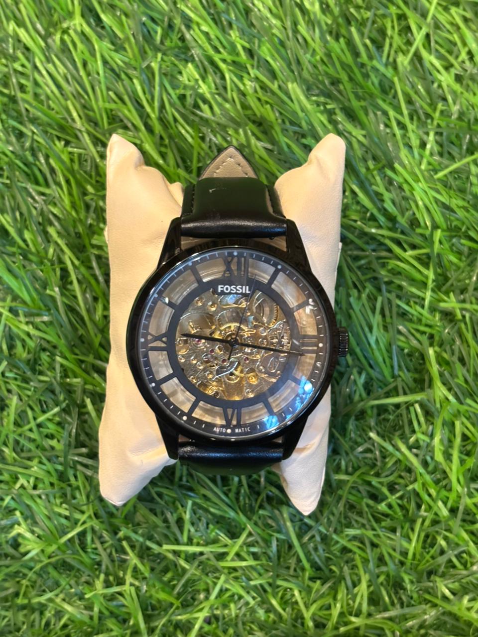 WhatsApp Image 2025-10-10 at 9.32.55 AM F🔥ssil townsman automatic Black leather belt watch - Image 1