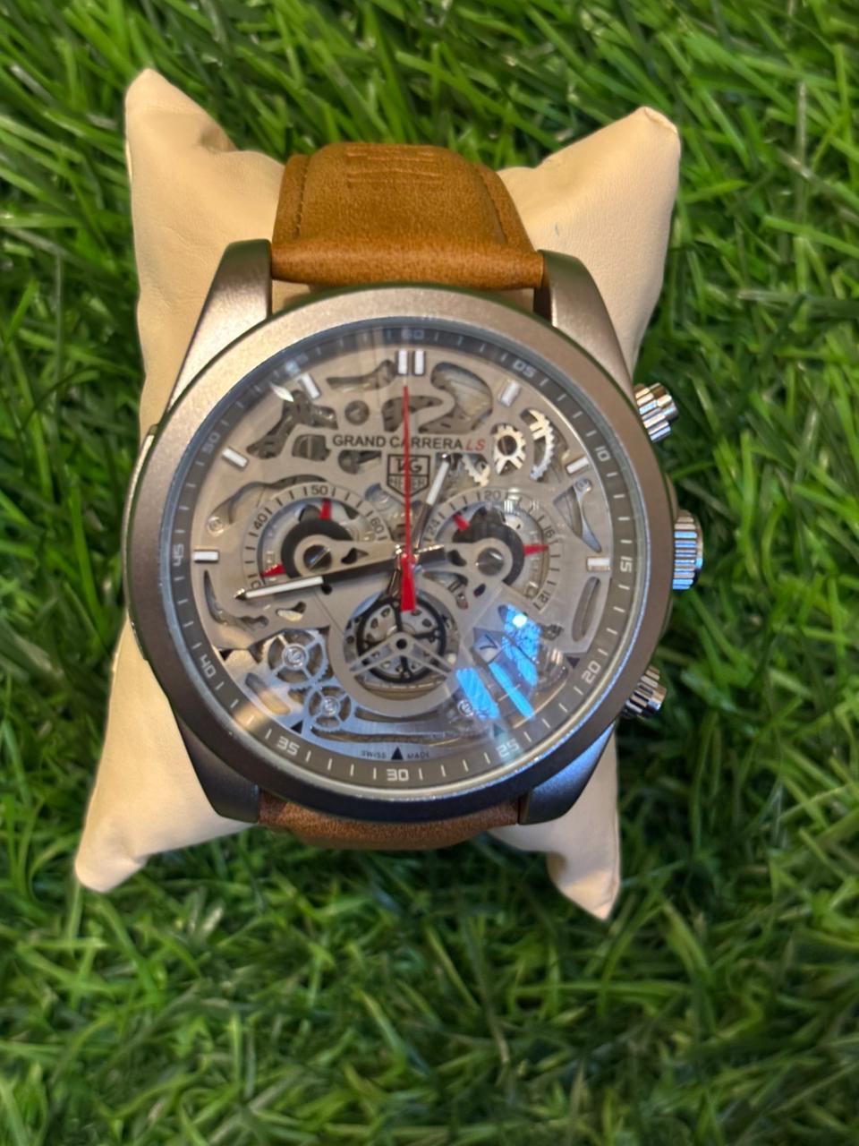 WhatsApp Image 2025-10-10 at 9.33.15 AM T🔥g He🔥er cr7 Grand Carrera belt watch for men - Image 1