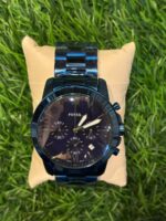 F🔥ssil Chronograph Blue Steel chain watch for men