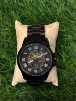 F🔥ssil Automatic skeleton black chain for men