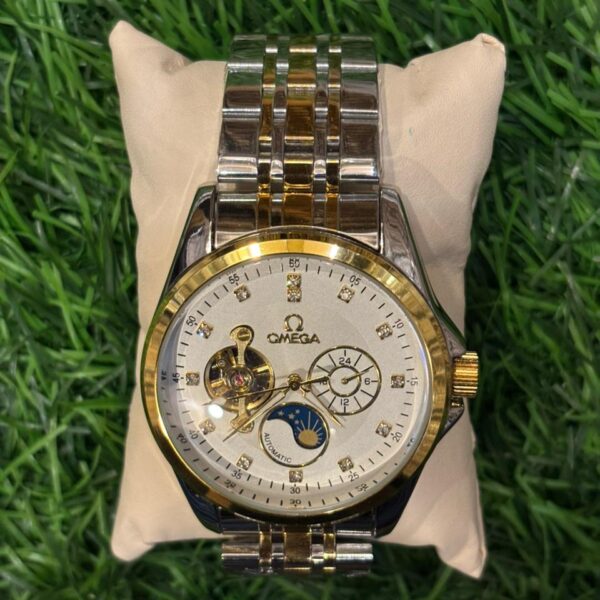 Om🔥ga  Automatic dual tone chain watch for men