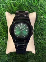 P🔥tek Ph🔥lippe green dial black chain watch for men