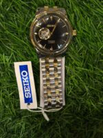 S🔥ik🔥 Presage Automatic dual tone chain black dial watch for men - Image 2