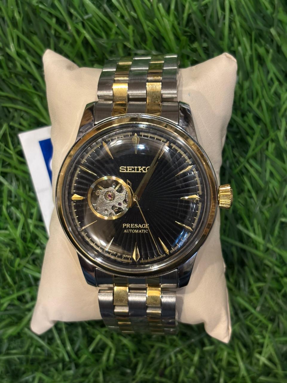 WhatsApp Image 2025-10-10 at 9.36.05 AM S🔥ik🔥 Presage Automatic dual tone chain black dial watch for men - Image 1