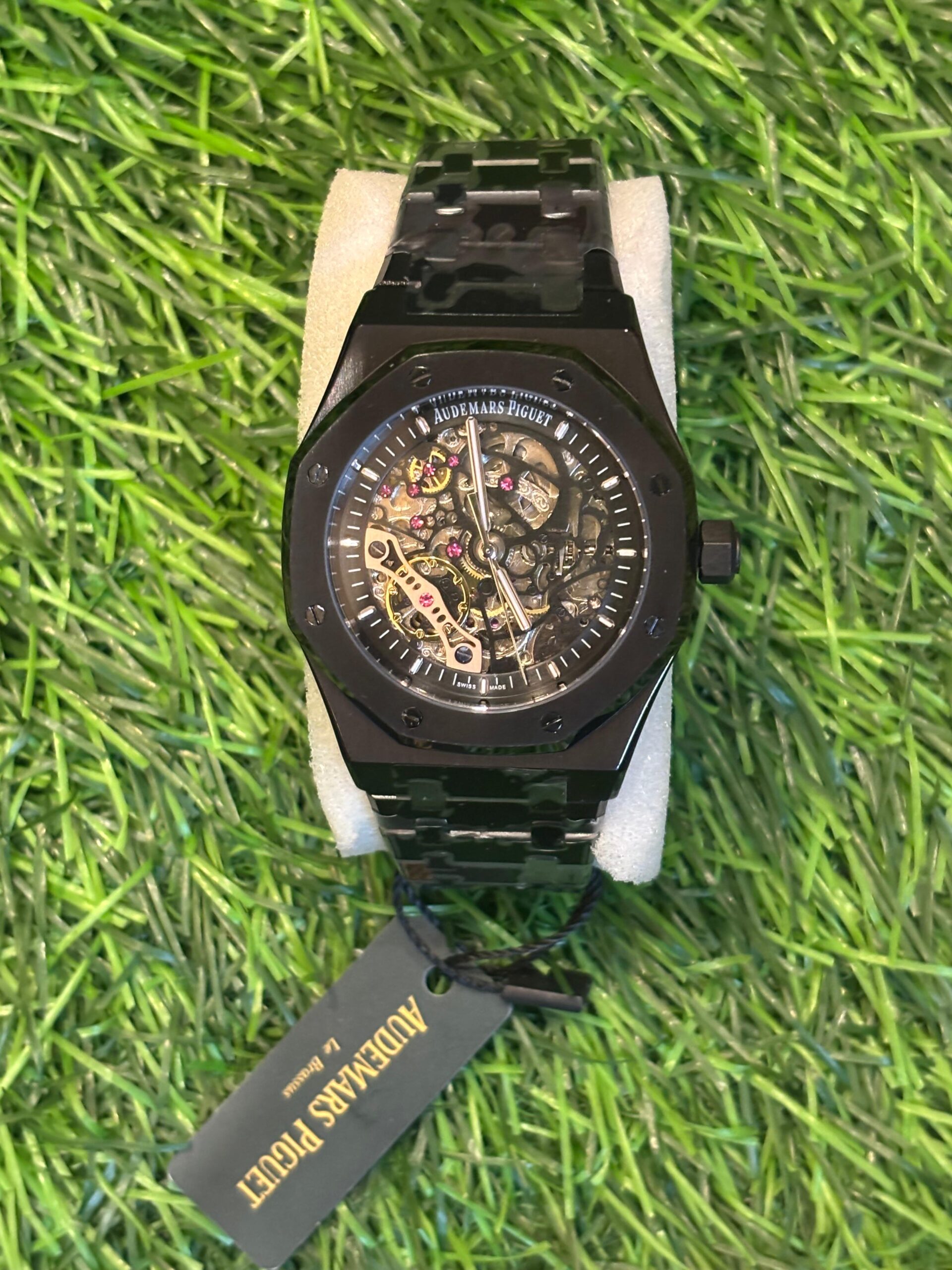 WhatsApp Image 2025-10-12 at 2.02.30 PM A🔥dem🔥rs Pig🔥et Royal Oak oak black automatic chain collection for men's (japan machine) - Image 1