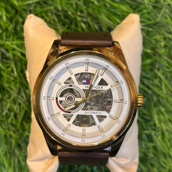 T🔥mmy Hil🔥iger Automatic leather belt watch for men