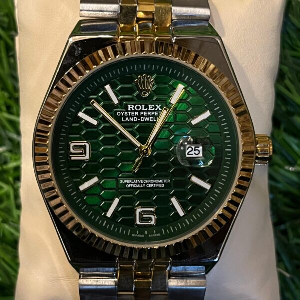 R🔥lex date dual tone chain watch for men