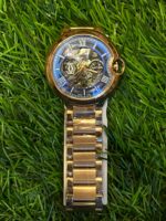 C🔥rtier Automatic Copper chain watch blue skeleton dial for men - Image 2