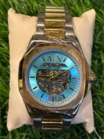 Arm🔥ni Exch🔥nge automatic dual tone chain watch for men