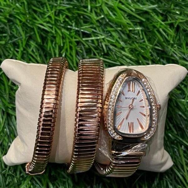 B🔥lg🔥ri Serpenti "snake" Full Rose Gold  watch for women