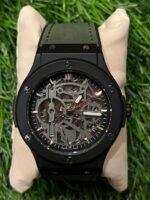 H🔥bl🔥t automatic Full Black (Green Strap) belt watch for men