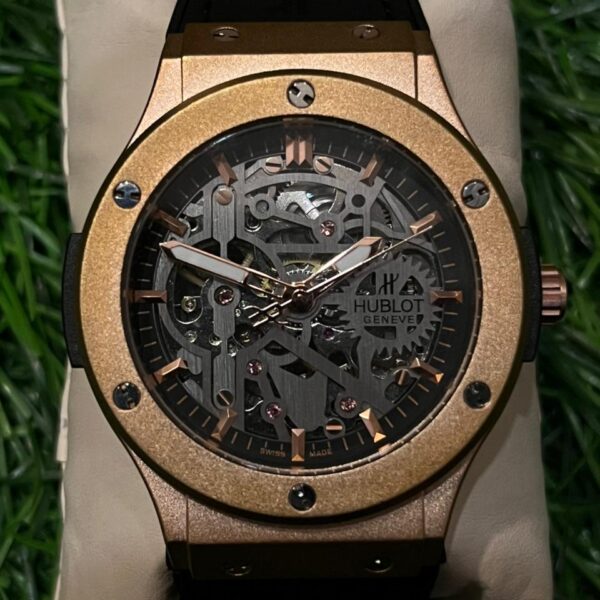 H🔥bl🔥t Automatic Rose Gold Skeleton watch for men