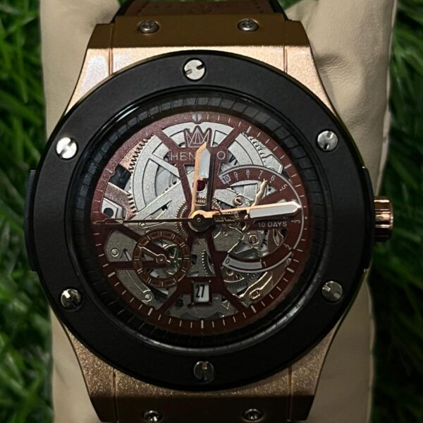 H🔥bl🔥t brown belt watch for men