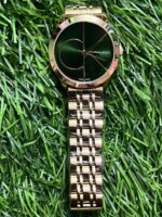 C🔥lvin Kl🔥in Green Dial rose gold chain watch for Women's - Image 4