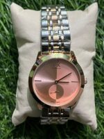 C🔥lvin Kl🔥in Dual Tone Chain– Pinkish Dial for Women's