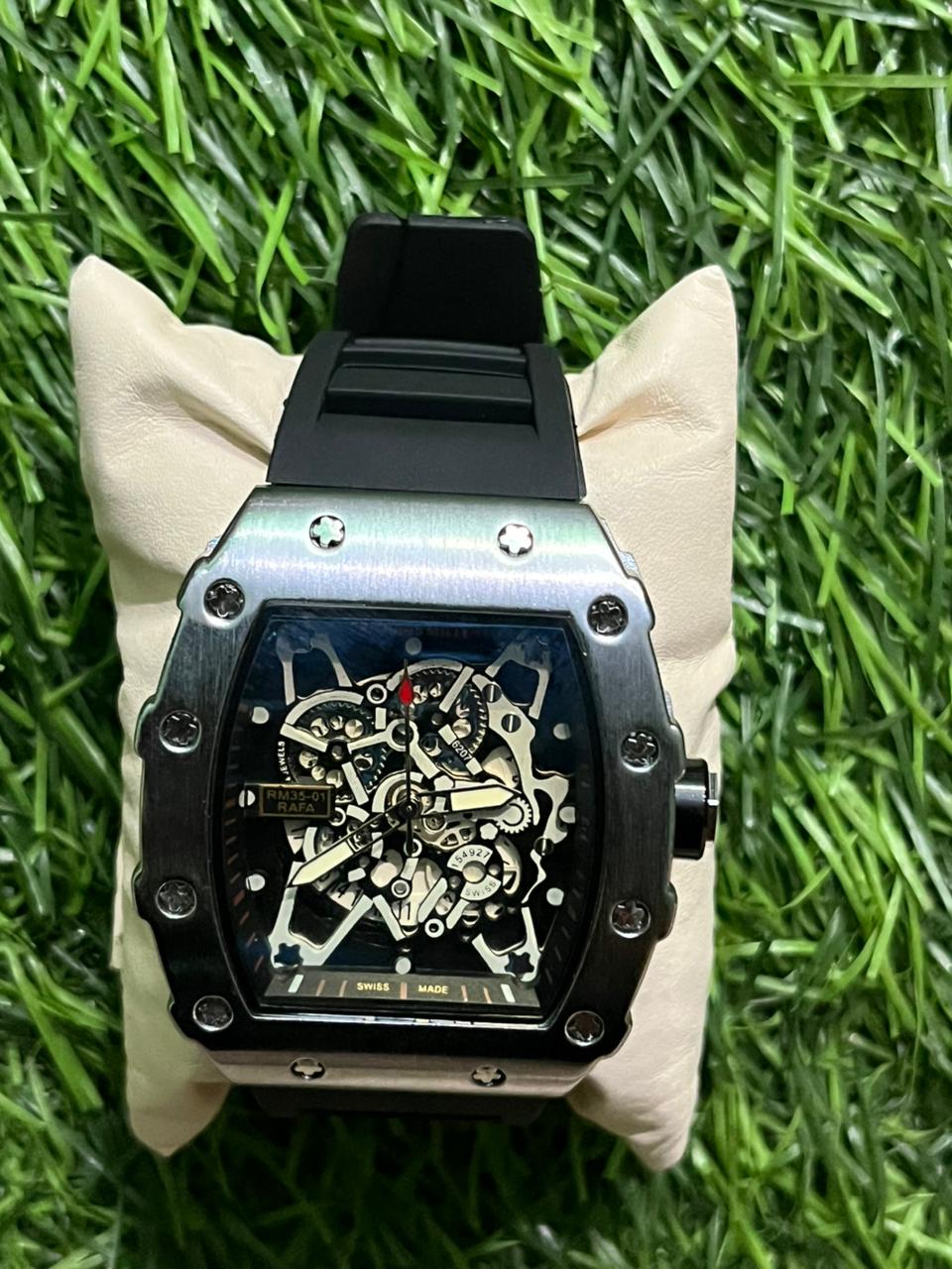 WhatsApp Image 2025-11-17 at 12.03.21 PM (1) Rich🔥rd Mi🔥lie Black Belt Silicon Watch for men - Image 1