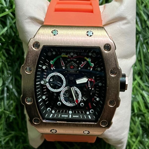 Rich🔥rd Mi🔥lie Orange Belt Silicon Watch for men