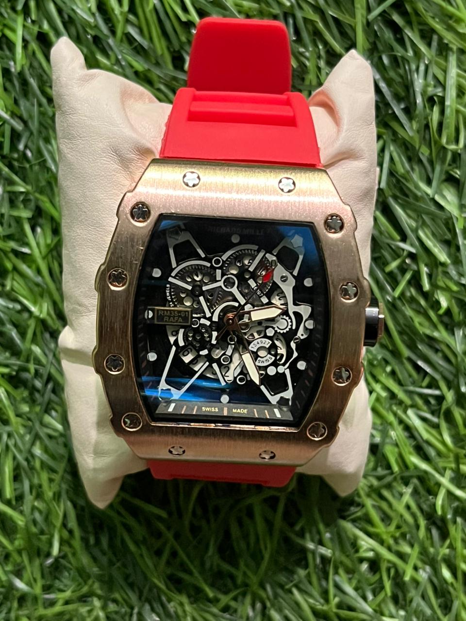 WhatsApp Image 2025-11-17 at 12.03.29 PM Rich🔥rd Mi🔥lie Red Belt Silicon Watch for men - Image 1