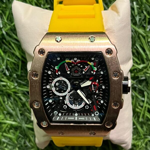 Rich🔥rd Mi🔥lie Yellow Belt Silicon Watch for men