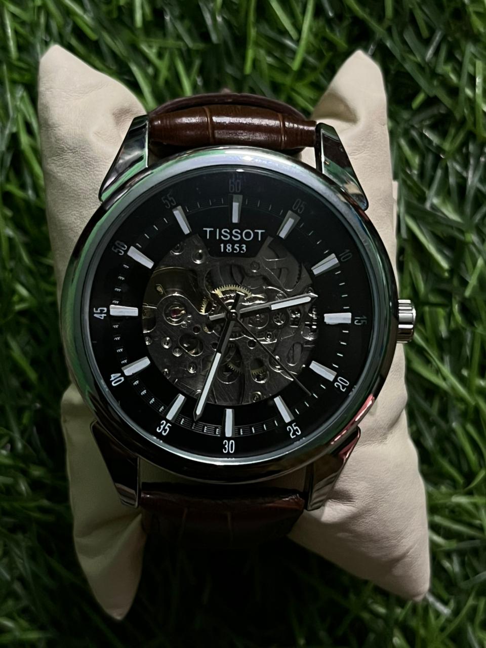 WhatsApp Image 2025-11-21 at 11.47.18 PM T🔥ss🔥t 1853 Automatic Skeleton Brown Belt Watch for men - Image 1