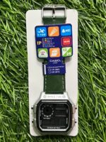 C🔥si🔥 world time green belt Unisex Watch