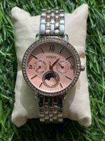 F🔥ssil Chrono Dual Tone Chain watch for women